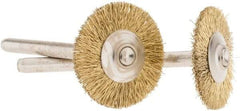 Dremel - 3/4" OD, 1/8" Shank Diam, Straight Filament Brass Wheel Brush - 1/16" Face Width, 3/4" Trim Length, 15,000 RPM - Strong Tooling