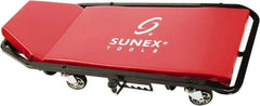 Sunex Tools - 300 Lb Capacity, 4 Wheel Creeper (with Adjustable Headrest) - Metal, 45-1/2" Long x 2-1/2" Overall Height x 19" Wide - Strong Tooling