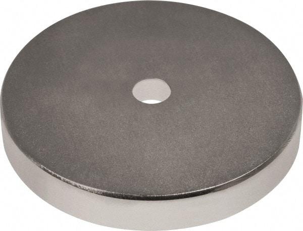 Mag-Mate - 1-1/2" Long x 1-1/2" Diam x 1/8" High, 1 Mounting Hole, 45 Poles, Ring Neodymium Rare Earth Holding Magnet - 33.7 Lb Average & 67.3 Lb Max Pull Force, 1/8 Mounting Hole, Through Hole Style, 180°F Max Operating Temp - Strong Tooling