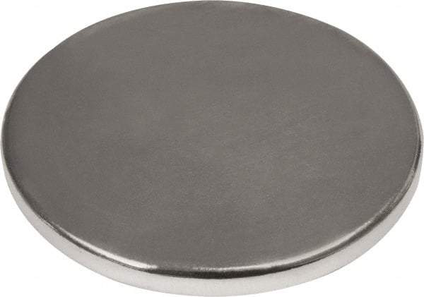 Mag-Mate - 1-1/2" Long x 1-1/2" Diam x 1/8" High, 45 Poles, Cylindrical Neodymium Rare Earth Holding Magnet - 39 Lb Average & 77 Lb Max Pull Force, 180°F Max Operating Temp - Strong Tooling