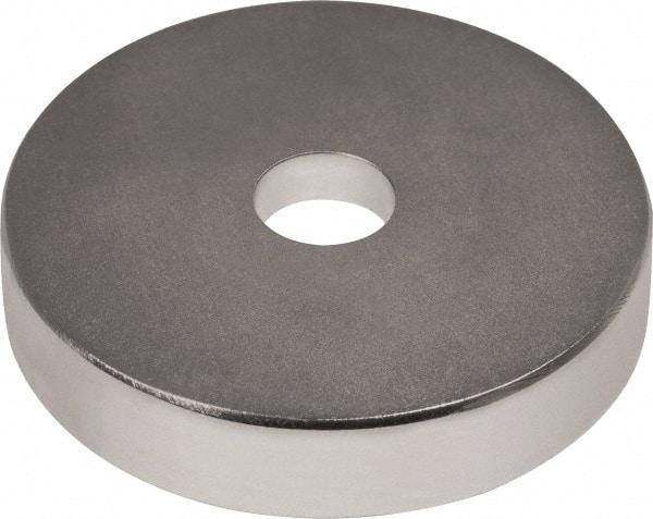 Mag-Mate - 1" Long x 1" Diam x 1/8" High, 1 Mounting Hole, 20 Poles, Ring Neodymium Rare Earth Holding Magnet - 16.6 Lb Average & 33.2 Lb Max Pull Force, 0.19 Mounting Hole, Through Hole Style, 180°F Max Operating Temp - Strong Tooling