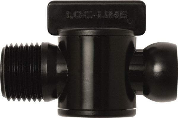 Loc-Line - 10 Piece, 1/2" ID Coolant Hose Male NPT Valve - Male to Female Connection, Acetal Copolymer Body, NPT, Use with Loc-Line Modular Hose Systems - Strong Tooling