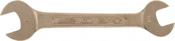 Ampco - 6mm x 8mm Nonsparking Standard Open End Wrench - Double End, Plain Finish - Strong Tooling