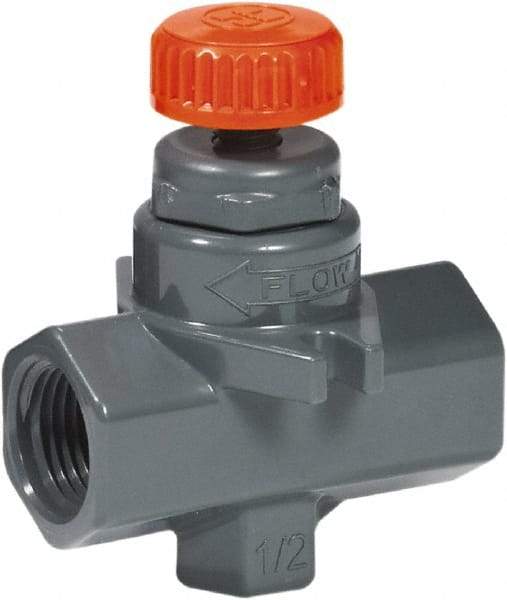 Hayward - 1/4" Pipe, Inline Needle Valve - FPM Seal, Threaded Ends, Grade PVC Cell Class 12454 per ASTM D1784 PVC Valve, 150 Max psi - Strong Tooling