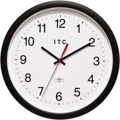 Infinity Insttruments - 13-3/4 Inch Diameter, White Face, Dial Wall Clock - Analog Display, Black Case, Runs on AA Battery - Strong Tooling