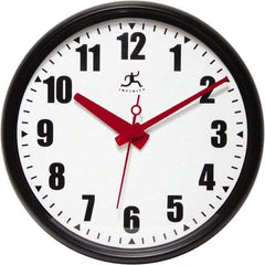 Infinity Insttruments - 13-1/2 Inch Diameter, White Face, Dial Wall Clock - Analog Display, Black Case, Runs on AA Battery - Strong Tooling