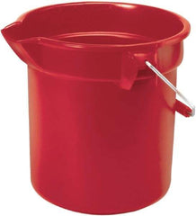 Rubbermaid - 10 Qt, 260.35mm High, High-Density Polyethylene Round Red Single Pail - Handle Included, 10-1/2" Top Diam - Strong Tooling