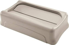 Rubbermaid - Rectangle Lid for Use with Rectangular Trash Cans - Beige, For Slim Jim Trash Cans - Strong Tooling