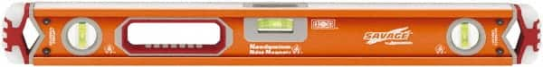 SAVAGE by SWANSON - Magnetic 24" Long 3 Vial Box Beam Level - Aluminum, Orange - Strong Tooling