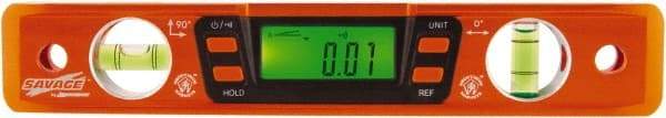 SAVAGE by SWANSON - Magnetic 9" Long 2 Vial Torpedo Level - Aluminum, Orange - Strong Tooling