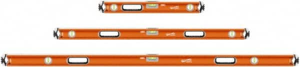 SAVAGE by SWANSON - 24" & 48" & 78" Long 3 Vial Box Beam Level - Aluminum, Orange - Strong Tooling