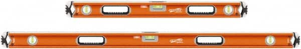 SAVAGE by SWANSON - 32" & 54" Long 3 Vial Box Beam Level - Aluminum, Orange - Strong Tooling