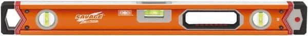 SAVAGE by SWANSON - 24" Long 3 Vial Box Beam Level - Aluminum, Orange - Strong Tooling