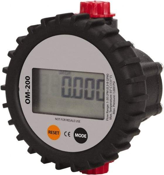 PRO-LUBE - 1/2" FNPT Port Oval Gear Flowmeter with Local Display - 1000 Max psi, 0.3 to 8 GPM, Aluminum - Strong Tooling