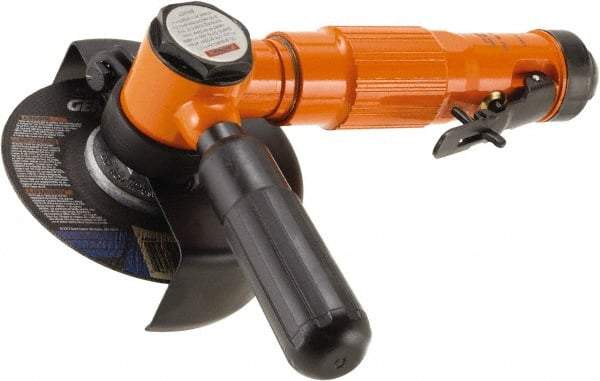 Dotco - 4" Wheel Diam, 13,500 RPM, Pneumatic Cutoff & Cutoff-Grinder Tool - Right Angle Handle, 1/4" Inlet - Strong Tooling