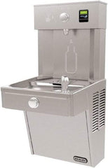 ELKAY - 8 GPH Cooling Capacity Barrier Free Wall Mounted Water Cooler & Fountain - Bottle Filling, 20 to 105 psi, 0.20 hp, Stainless Steel - Strong Tooling