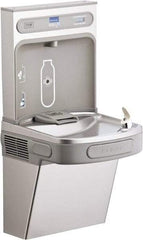 ELKAY - 8 GPH Cooling Capacity Barrier Free Wall Mounted Water Cooler & Fountain - Bottle Filling, 20 to 105 psi, 0.20 hp, Stainless Steel - Strong Tooling