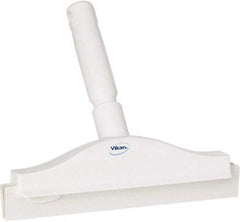 Vikan - 10" Rubber Blade Floor Squeegee - Double Edge, White, Plastic Holder - Strong Tooling