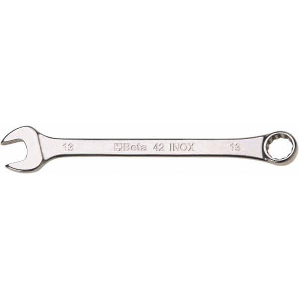 Combination Wrench: 7'' OAL, Stainless Steel, Polished Finish