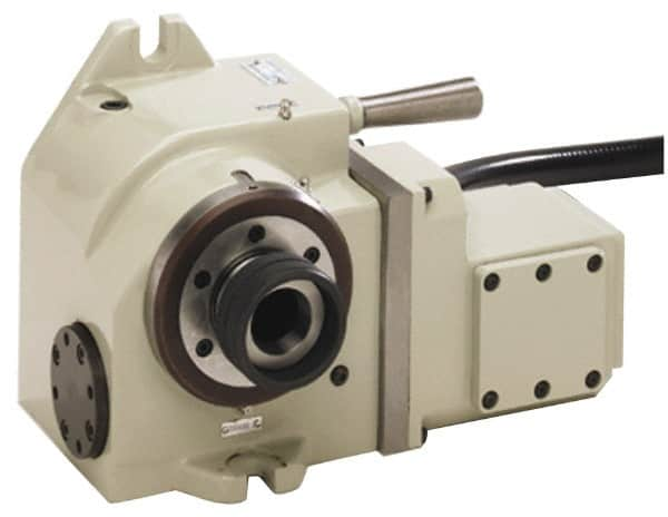 Yuasa - 2 Spindle, 100 Max RPM, 0.53 hp, Horizontal & Vertical CNC Collet Rotary Indexer - 20 kg (44 Lb) Max Horiz Load, 150.11mm Centerline Height - Strong Tooling