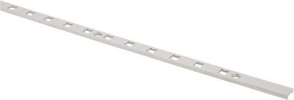 Sugatsune - 99 Lb Capacity, Anodized Satin Aluminum, Single Slot Shelf Surface Mount Bracket - 1/4" Long, 102-3/8" High, 1/2" Wide - Strong Tooling