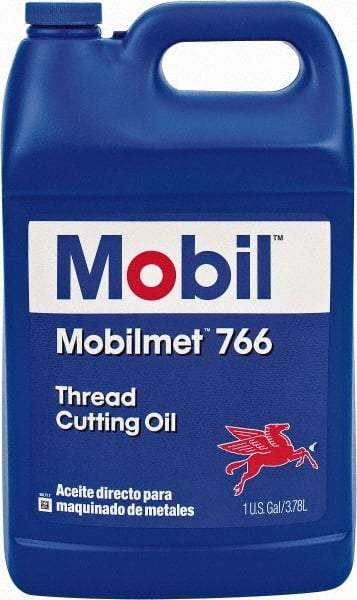 Mobil - Mobilmet 766, 1 Gal Bottle Cutting Fluid - Straight Oil, For Automatic Lathe Operations, Broaching, Gear Shaving, Milling, Parting-Off, Planing, Shaping, Tapping, Threading - Strong Tooling