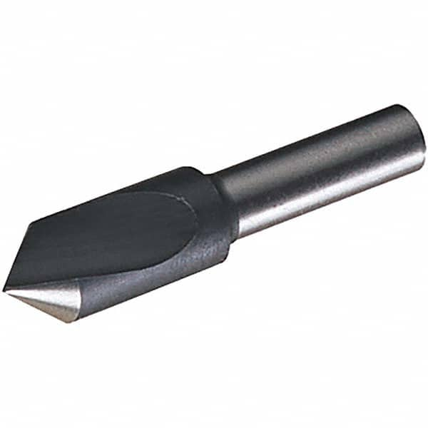 3/4″ Head Diam, 3/8″ Shank Diam, 1 Flute 82° High Speed Steel Countersink Oxide Finish, 1-27/32″ OAL, Single End, Straight Shank, Right Hand Cut