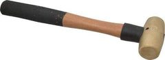 American Hammer - 2 Lb Head 1-3/8" Face Brass Head Hammer - 13" OAL, Wood Handle - Strong Tooling