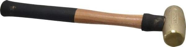 American Hammer - 3 Lb Head 1-1/2" Face Brass Head Hammer - 15" OAL, Wood Handle - Strong Tooling