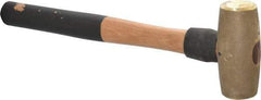 American Hammer - 4 Lb Head 1-5/8" Face Brass Head Hammer - 16" OAL, Wood Handle - Strong Tooling