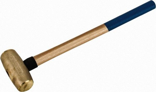 American Hammer - 10 Lb Head 2" Face Bronze Nonmarring Hammer - 26" OAL, Wood Handle - Strong Tooling