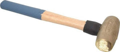 American Hammer - 4 Lb Head 1-5/8" Face Bronze Nonmarring Hammer - 16" OAL, Wood Handle - Strong Tooling