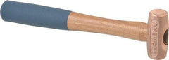 American Hammer - 1/2 Lb Nonsparking Copper Head Hammer - 10" OAL, 2" Head Length, 1" Face Diam, 10" Hickory Handle - Strong Tooling