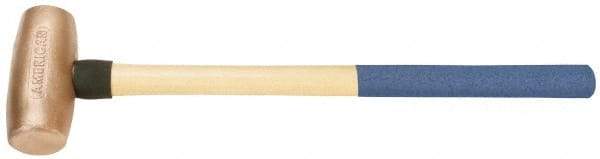 American Hammer - 10 Lb Nonsparking Copper Head Hammer - 26" OAL, 6-1/2" Head Length, 2" Face Diam, 26" Hickory Handle - Strong Tooling