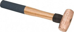 American Hammer - 2 Lb Nonsparking Copper Head Hammer - 13" OAL, 3-1/2" Head Length, 1-3/8" Face Diam, 13" Hickory Handle - Strong Tooling