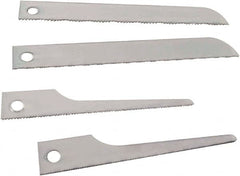 Disston - 4 Piece, 3" to 4" Long x 0.03" Thick, Bi-Metal Reciprocating Saw Blade Set - Straight Profile, 18 to 32 Teeth per Inch, Toothed Edge, Angled Tip - Strong Tooling