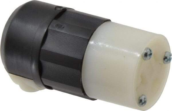 Leviton - 125 VAC, 20 Amp, 5-20R NEMA, Straight, Self Grounding, Industrial Grade Connector - 2 Pole, 3 Wire, 1 Phase, Nylon, Black, White - Strong Tooling