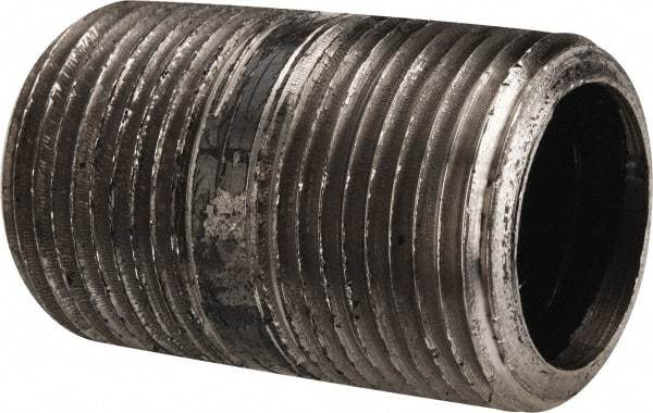 Value Collection - Schedule 80, 1" Diam x 2" Long Black Pipe Nipple - Threaded - Strong Tooling