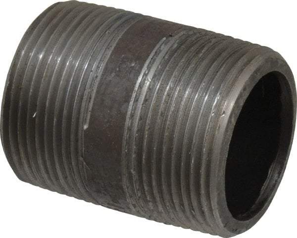 Value Collection - Schedule 80, 1-1/4" Diam x 2" Long Black Pipe Nipple - Threaded - Strong Tooling