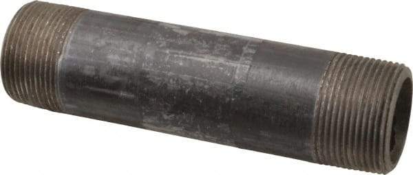 Value Collection - Schedule 80, 1-1/4" Diam x 6" Long Black Pipe Nipple - Threaded - Strong Tooling