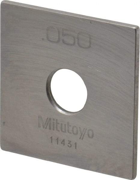 Mitutoyo - 0.05" Square Steel Gage Block - Accuracy Grade 0, Includes Certificate of Inspection - Strong Tooling