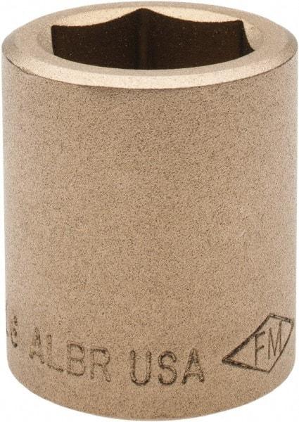 Ampco - 13/16", 1/2" Drive, Standard Hand Socket - 6 Points, 1-7/16" OAL, Aluminum Bronze - Strong Tooling