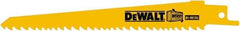 DeWALT - 6" Long x 3/4" Thick, Bi-Metal Reciprocating Saw Blade - Straight Profile, 5 to 8 TPI, Toothed Edge, Tang Shank - Strong Tooling