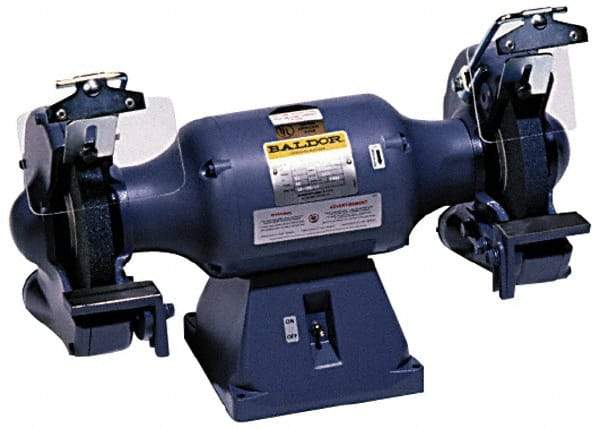 Baldor - 14" Wheel Diam x 3" Wheel Width, 5 hp Grinder - 1-1/4" Arbor Hole Diam, 3 Phase, 1,800 Max RPM, 230 Volts - Strong Tooling