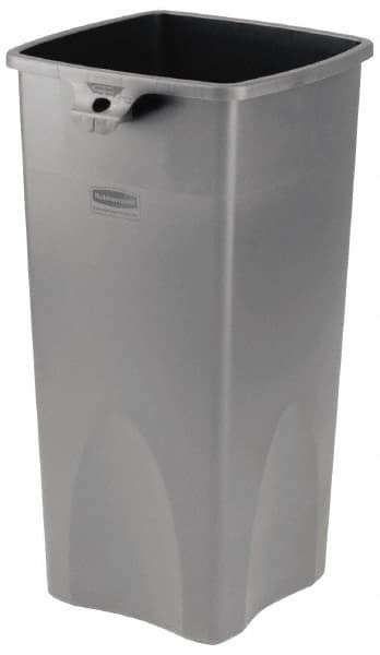 Rubbermaid - 23 Gal Gray Square Trash Can - Polyethylene, 30.9" High x 16-1/2" Long x 15-1/2" Wide - Strong Tooling