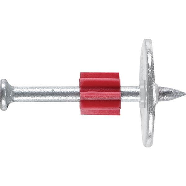 Powder Actuated Pins & Threaded Studs; Type: Drive Pin w/ Washer; Shank Length (Inch): 3; Shank Diameter (Decimal Inch): 3.0000; Head Diameter (Decimal Inch): 0.3000; Material: Steel; Thread Length (Inch): 0; Finish/Coating: Zinc; Washer Diameter (Inch):