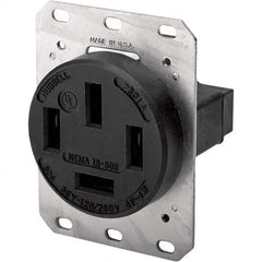 Hubbell Wiring Device-Kellems - 120/208 VAC 60A NEMA 18-60R Industrial Grade Black Straight Blade Single Receptacle - Strong Tooling