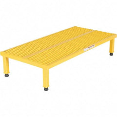 Vestil - 9" High x 24" Wide x 48" Deep, Yellow Step Stand - Steel, 500 Lb Capacity - Strong Tooling