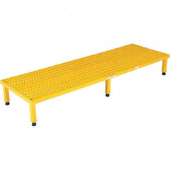 Vestil - 9" High x 24" Wide x 72" Deep, Yellow Step Stand - Steel, 500 Lb Capacity - Strong Tooling