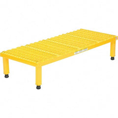 Vestil - 9" High x 19" Wide x 48" Deep, Yellow Step Stand - Steel, 500 Lb Capacity - Strong Tooling